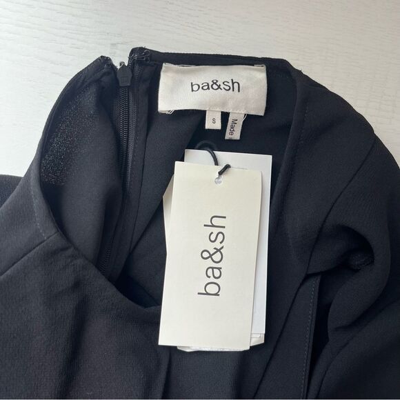 NEW ba&sh Yona Cutout Midi Long Sleeve Black Dress Size Small - Picture 7 of 8